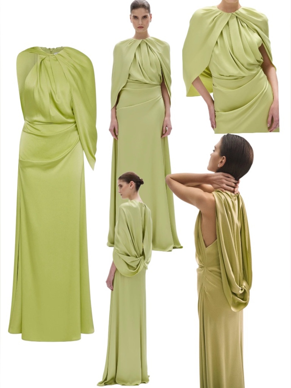 NWOT Rachel Gilbert Hallie Gown In Lime